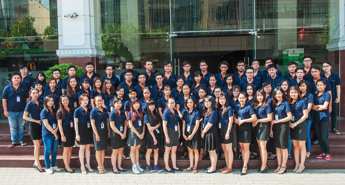 SaigonBPO's employees with uniform